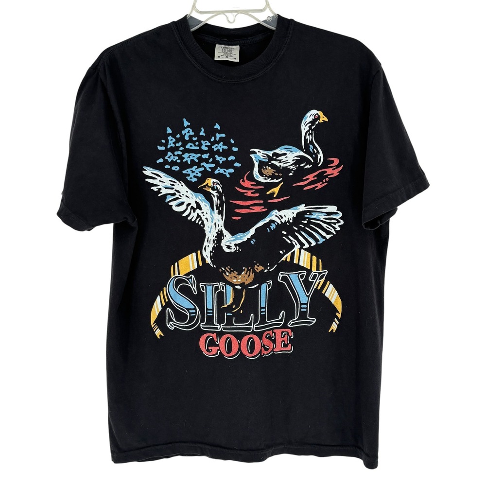 Silly Goose Graphic T Shirt Black Funny Meme Casual Streetwear Unisex M